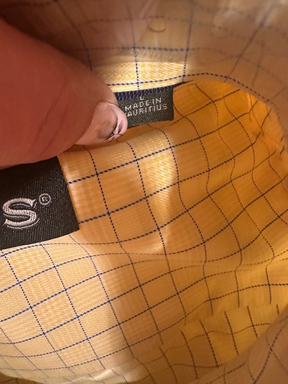 Orvis, L, yellow with blue checks men shirt - Picture 2 of 8